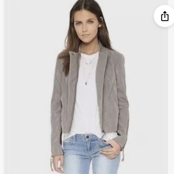 Free People Women's Soft Gray Vegan Leather Jacket - Picture 6 of 6